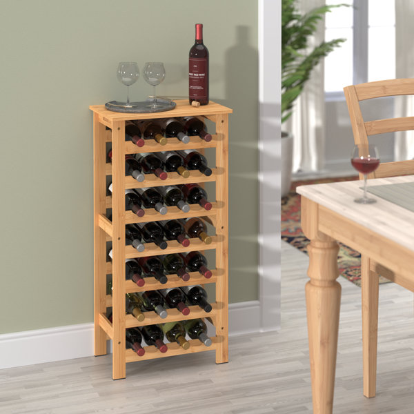 ClosetMaid 28 Bottle Solid Wood Floor Wine Bottle Rack in Brown